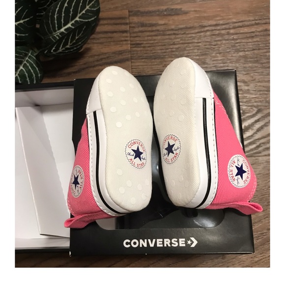 CONVERSE CRIB PINK BABY BOOTIES SOFT BOTTOM SIZE 1 - Picture 6 of 6